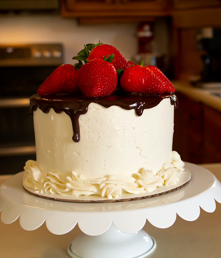 Strawberry Cake with Ermine Frosting